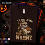 Grand Mummy Halloween Shirt, Funny Grandma Mummy Tee, Cute Black Cat Pumpkin Shirt, Spooky Nana Gift, Vintage Halloween Grandma Top