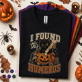 I Found This Humerus Halloween Shirt, Cute Black Cat Pumpkin Tee