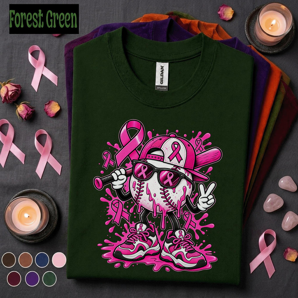 Breast Cancer Awareness Baseball Shirt, Pink Ribbon Baseball Tee, Pink Out Sports Shirt, October Game Day Cancer Support Gift for Women