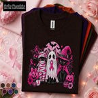 Breast Cancer Awareness Halloween Shirt, Pink Ribbon Black Cat Tee, Spooky October Cancer Support Shirt, Halloween Pink Out Survivor Gift