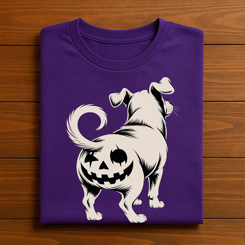 Funny Dog Pumpkin Butt Halloween Shirt | Spooky & Hilarious Pet Lover Tee for Dog Moms, Funny Halloween Dog Shirt, Dog Halloween Sweatshirt