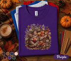 Cute Fall Kitten Shirt, Autumn Cat Apple Basket Tee, Cozy Harvest Cat Lover T-Shirt, Pumpkin Season Gift, Thanksgiving Outfit