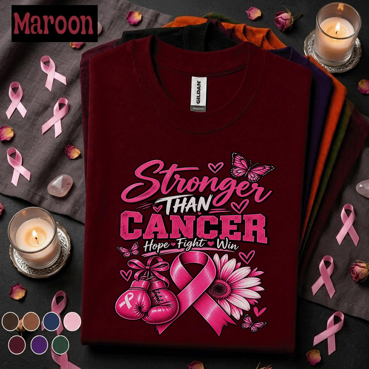Breast Cancer Awareness Shirt, Stronger Than Cancer Tee, Pink Ribbon Fighter Shirt, Hope Fight Win Gift, October Support Survivor Tee