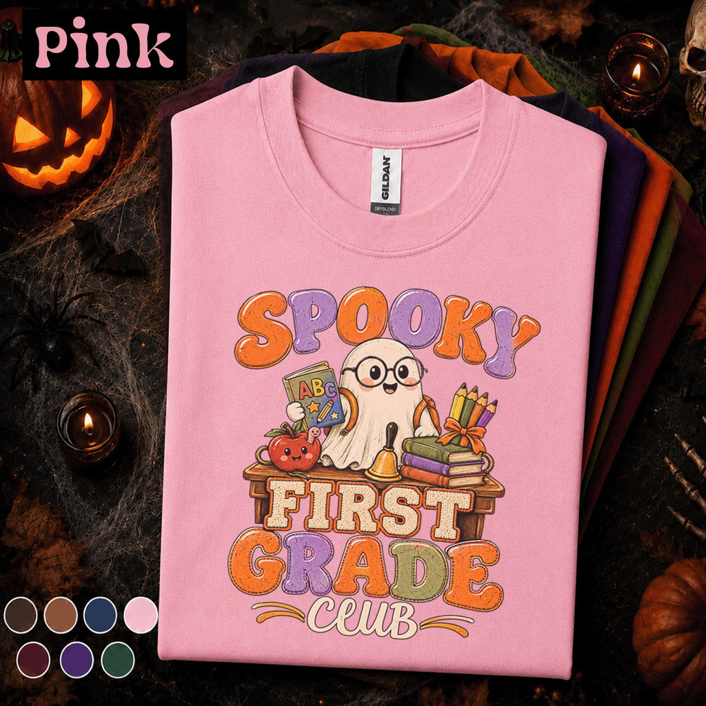 Spooky First Grade Club Halloween Shirt, Cute Ghost Teacher Tee, First Grade Teacher Gift, Halloween School Shirt, Fall Classroom Tee