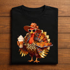 Leopard Turkey Shirt Women Thanksgiving Shirt Girl Pumpkin Spice and Pies Cute Fall Outfit for Autumn Vibes, Gift Tha...