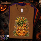 Pineapple Jack O Lantern Halloween Shirt, Tropical Pumpkin Tee, Spooky Pineapple Shirt, Funny Halloween Party Fall Gift Tee