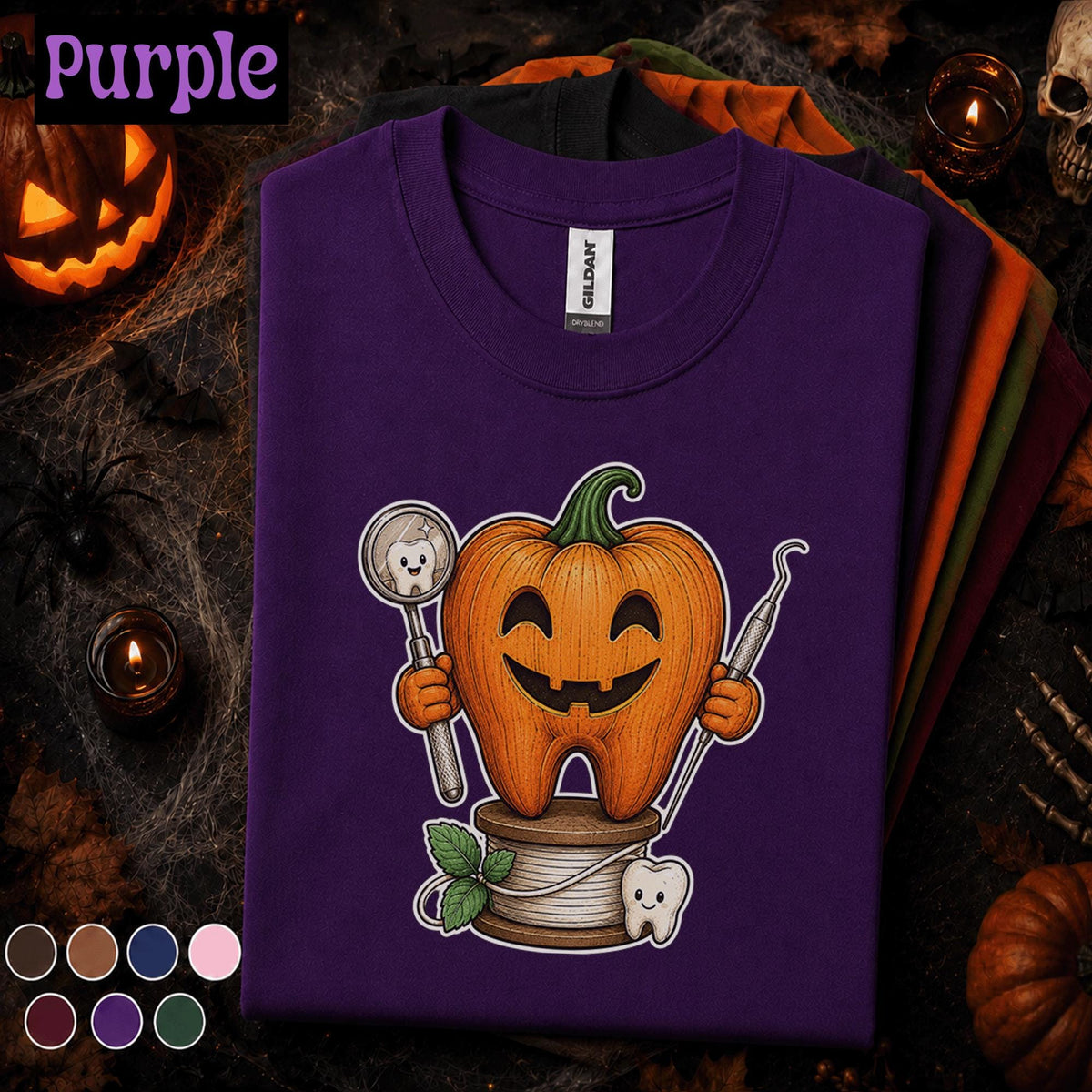 Pumpkin Tooth Halloween Shirt, Dental Hygienist Tee, Dentist Halloween Gift, Dental Assistant Shirt, Cute Spooky Dental Office T-Shirt