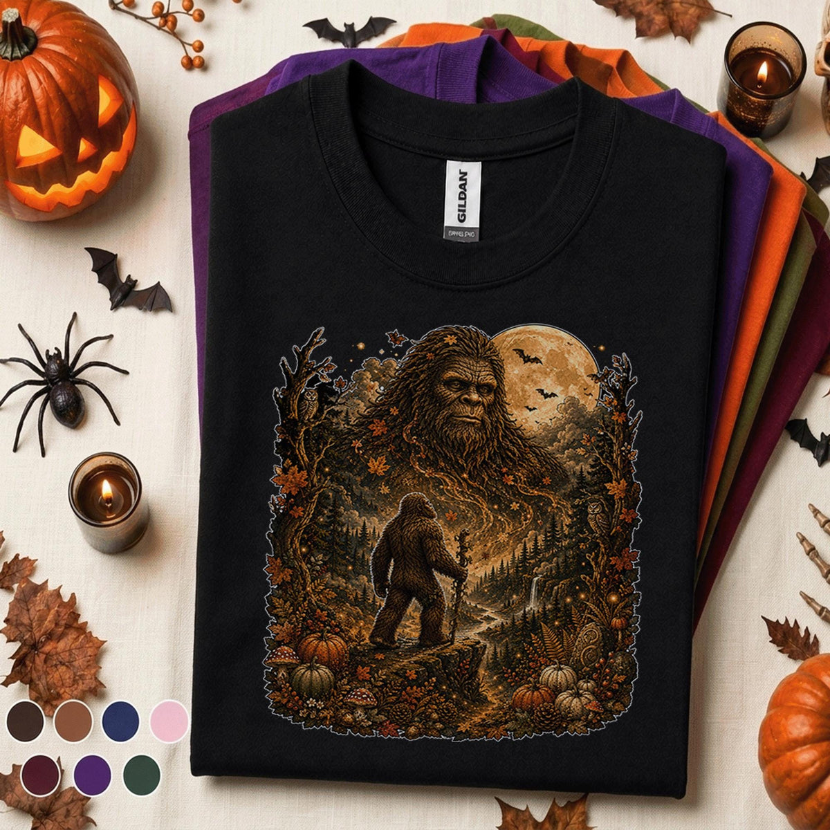 Bigfoot Halloween Shirt, Sasquatch Full Moon Tee