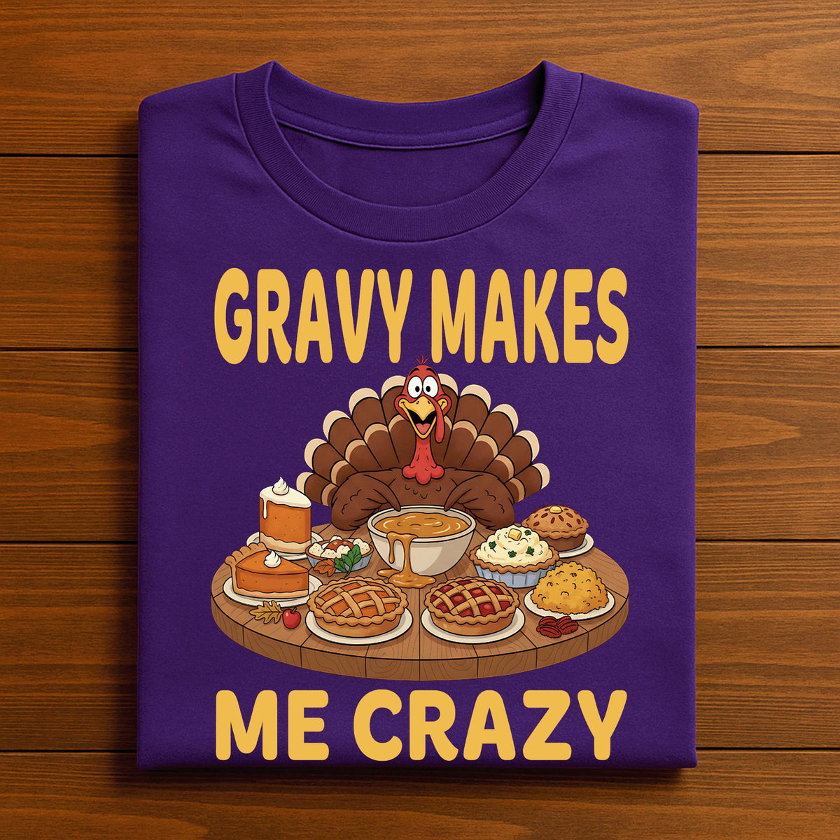 Gravy Makes Me Crazy Funny Turkey Shirt Thanksgiving Humor Tee Autumn Feast Dinner Fall Family Holiday Gift, Funny Thanksgiving Shirt