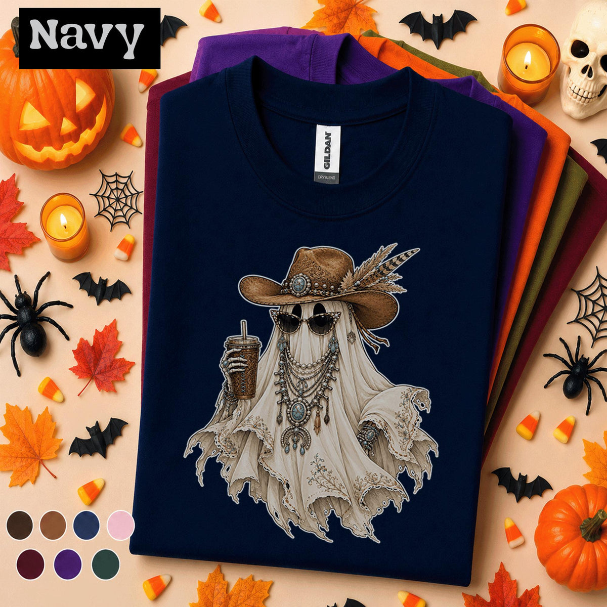 Western Ghost Halloween Shirt, Cowgirl Ghost Tee, Boho Spooky Season Shirt, Cowboy Halloween Tee, Cute Western Fall Outfit Gift