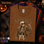 Spooky Skeleton Halloween Shirt, Leopard Print Skeleton Tee, Fashion Halloween, Glam Spooky Season Shirt, Skeleton Lover Gift
