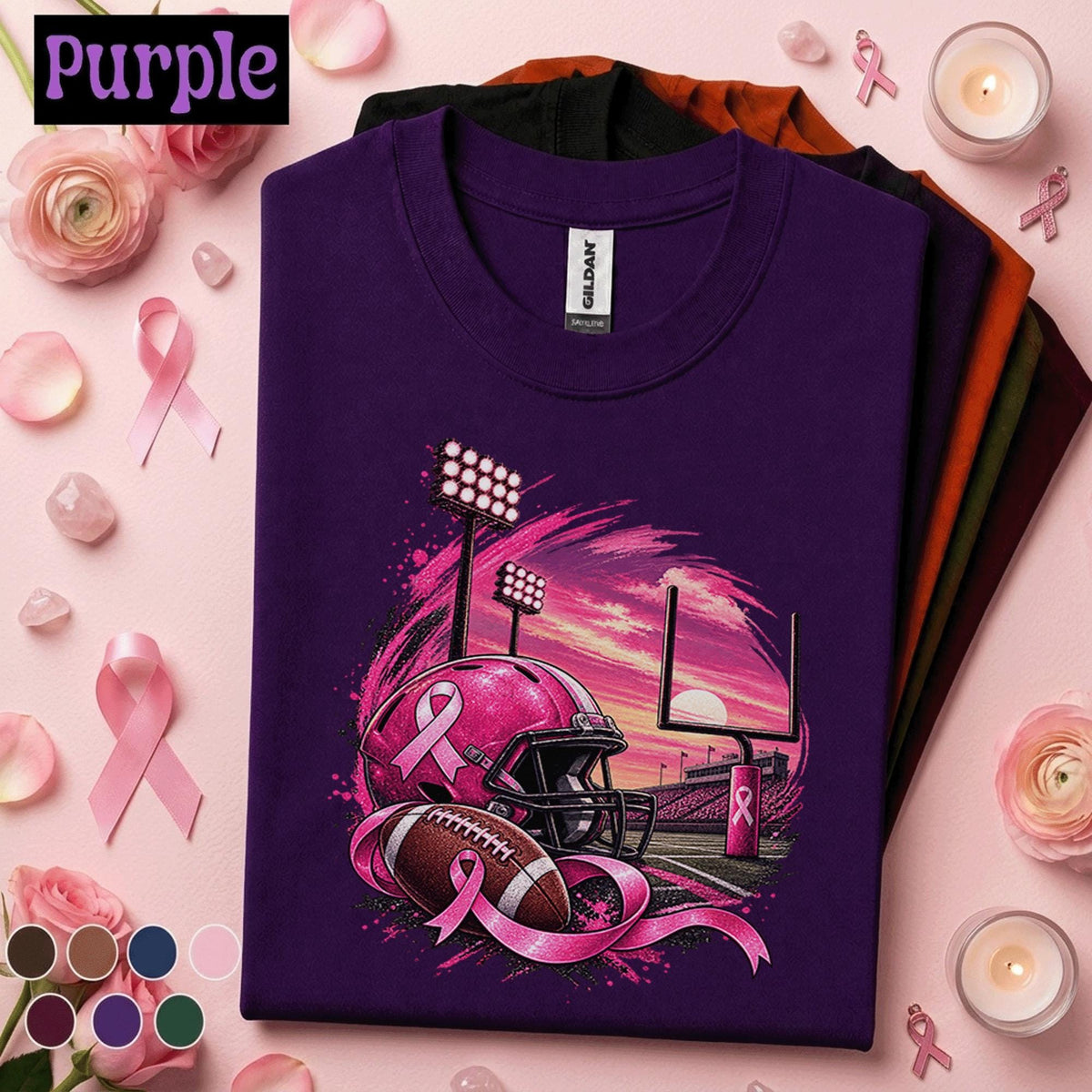 Breast Cancer Awareness Football Shirt, Pink Ribbon Game Day Tee, Pink Out Football Shirt, October Awareness Support Gift for Women