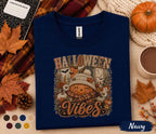 Halloween Vibes Shirt, Cute Pumpkin Ghost Tee, Spooky Season Fall Shirt, Cozy Autumn Pumpkin Shirt, Funny Halloween Sweatshirt Gift Women