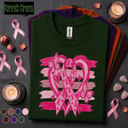 Breast Cancer Awareness Shirt, Pink Ribbon Butterfly Tee, Pink Heart Awareness Shirt, October Pink Out Breast Cancer Support Gift for Women