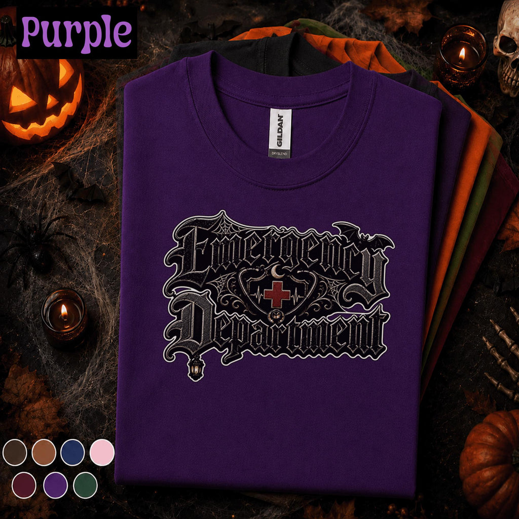 Emergency Department Halloween Shirt, Gothic ER Nurse Tee, Spooky Healthcare Worker Gift, Emergency Room Nursing Halloween T Shirt Gift