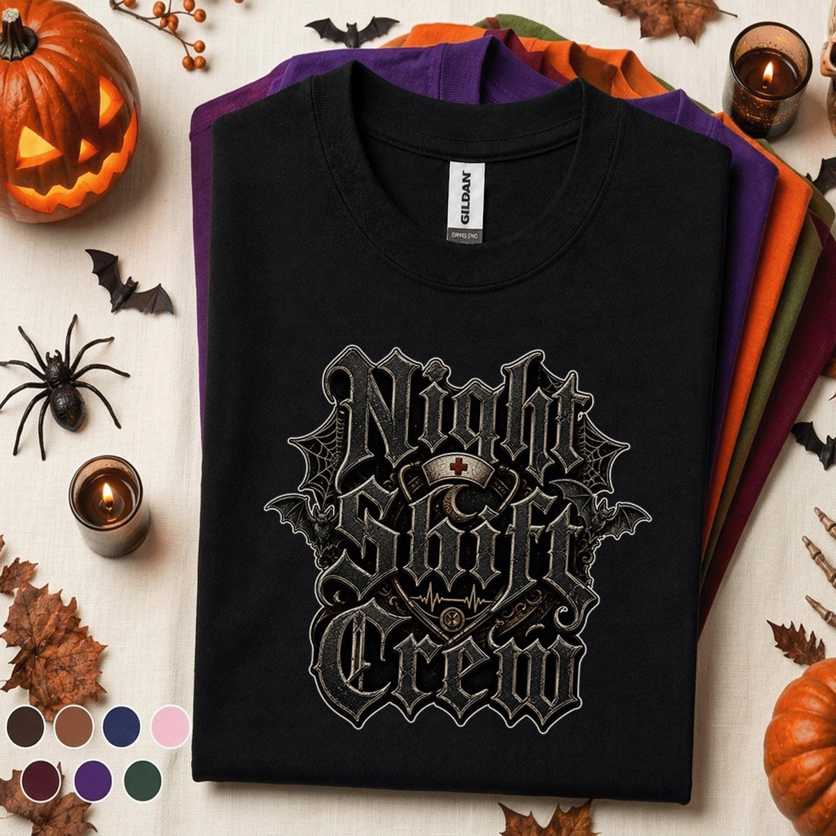 Night Shift Crew Halloween Shirt, Gothic Nurse Tee