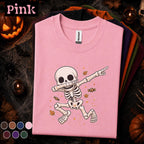 Dabbing Skeleton Halloween Shirt, Funny Spooky Season Tee, Cute Skeleton Shirt, Kids Youth Boys Halloween Gift, October Party Tee