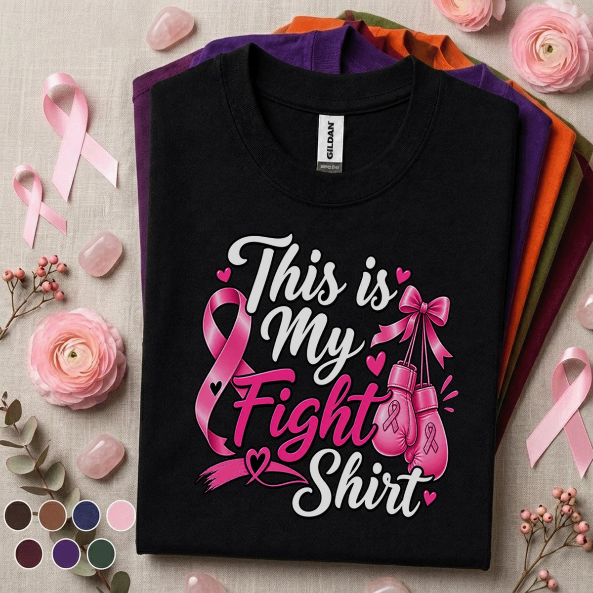 This Is My Fight Breast Cancer Awareness Shirt, Pink Ribbon Boxing Gloves Tee, Warrior Fighter Support Gift, Pink October Shirt for Women
