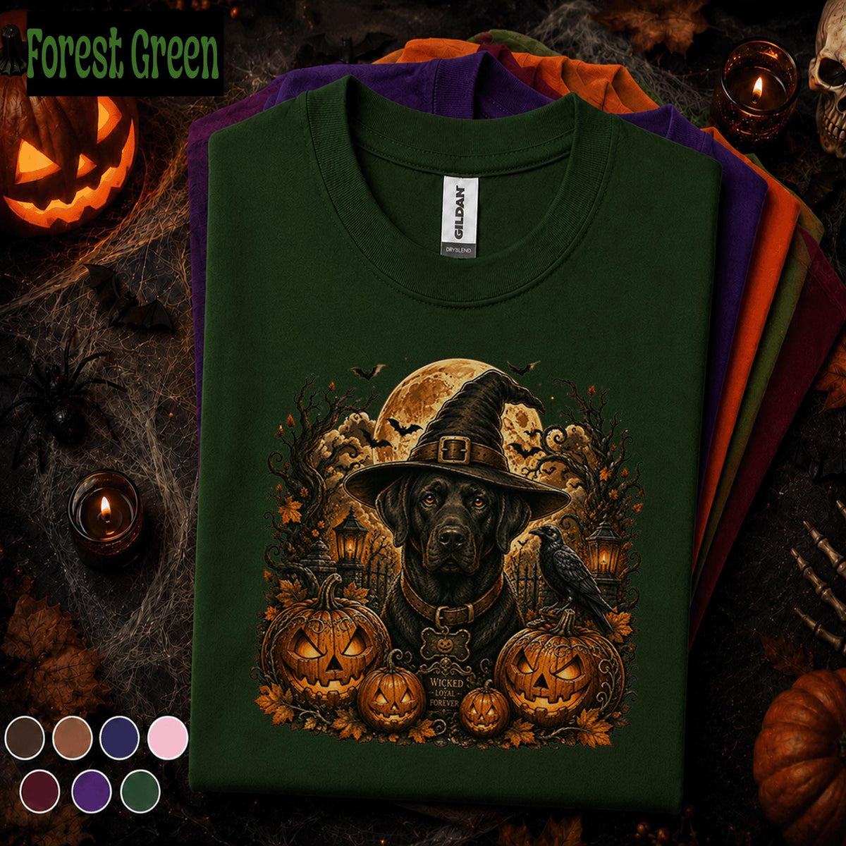 Halloween Black Lab Shirt, Witch Dog T Shirt, Spooky Labrador Tee, Pumpkin Shirt, Dog Lover Halloween Gift, Witchy Fall Tee