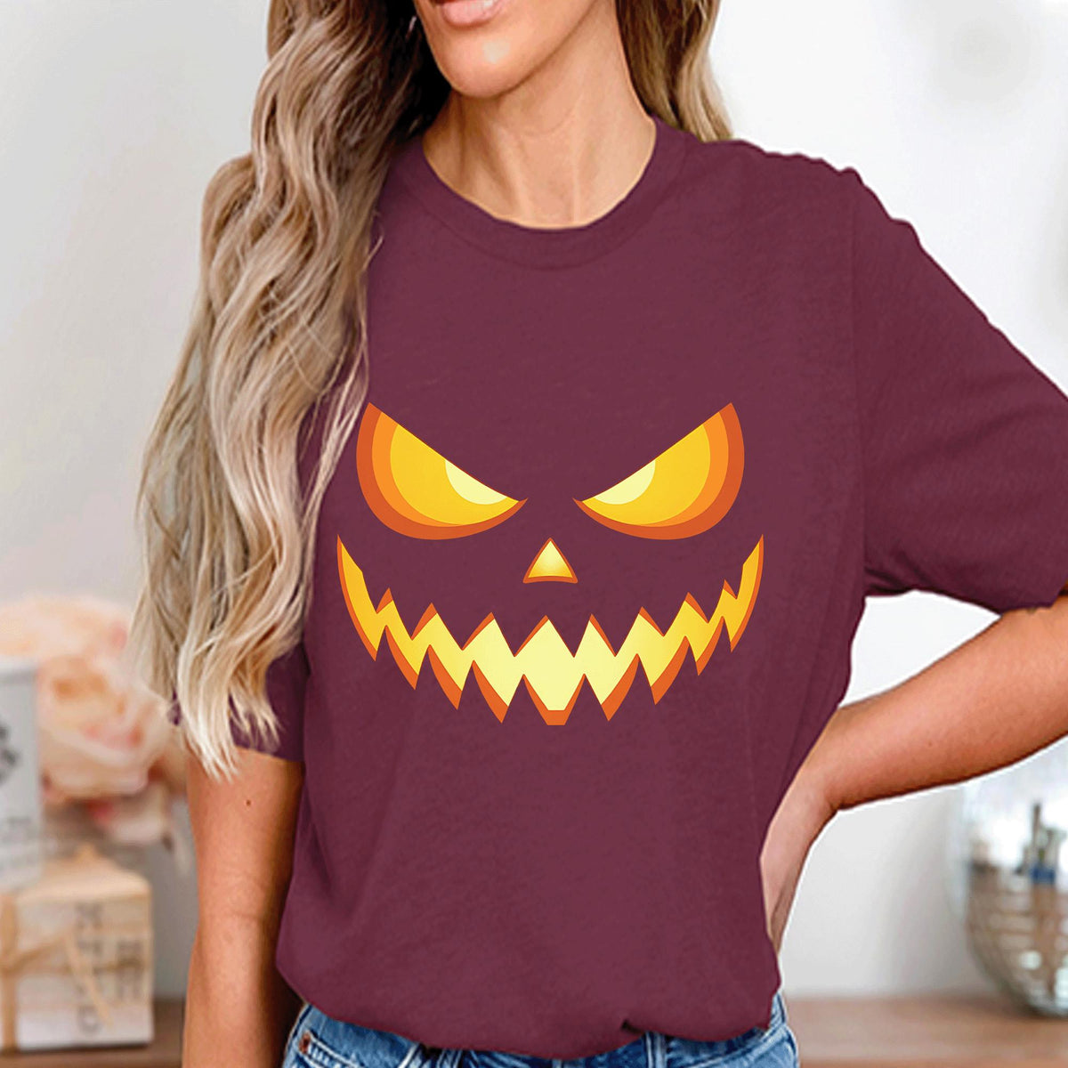 Scary Halloween Pumpkin Face Shirt, Evil Jack O Lantern Sweatshirt, Spooky Carved Pumpkin Face Halloween Costume, Pumpkin Sweatshirt Fall