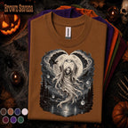 Moon Spirit Halloween Shirt, Gothic Ghost Tee, Dark Fantasy Raven Shirt, Spooky Moon Witchy Art, Mystical Halloween Gift Tee