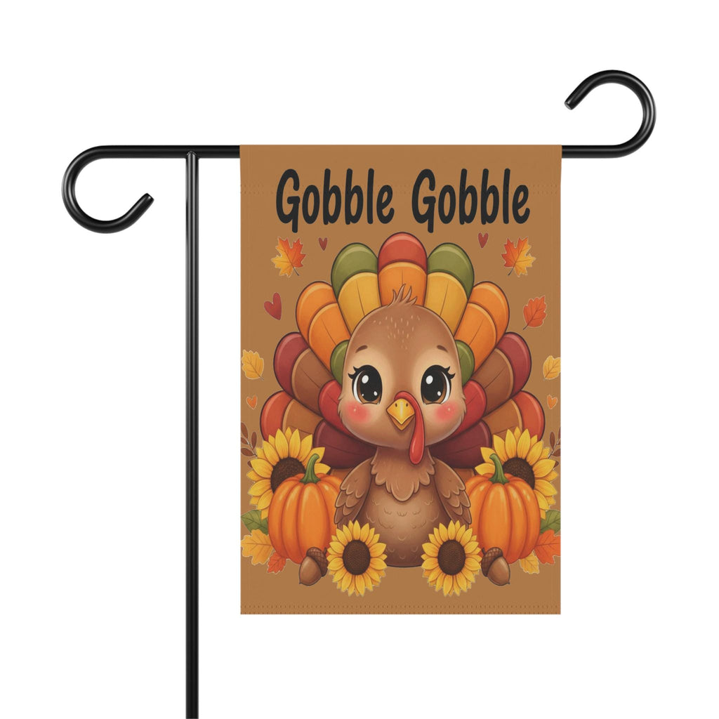 Gobble Gobble Garden Flag – Cute Thanksgiving Turkey Fall Sublimation Design for Rustic Autumn Decor, Thanksgiving Yard Flag