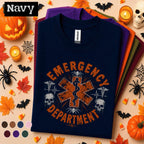 Emergency Department Halloween Shirt, Spooky ER Nurse Tee, Medical Skull EMT Gift, Paramedic Healthcare Worker Halloween T Shirt, ER Crew