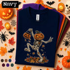 Pumpkin Skeleton Halloween Shirt, funny Skeleton Tee, Jack O Lantern Top, Funny Spooky Season Shirt, Halloween Gift
