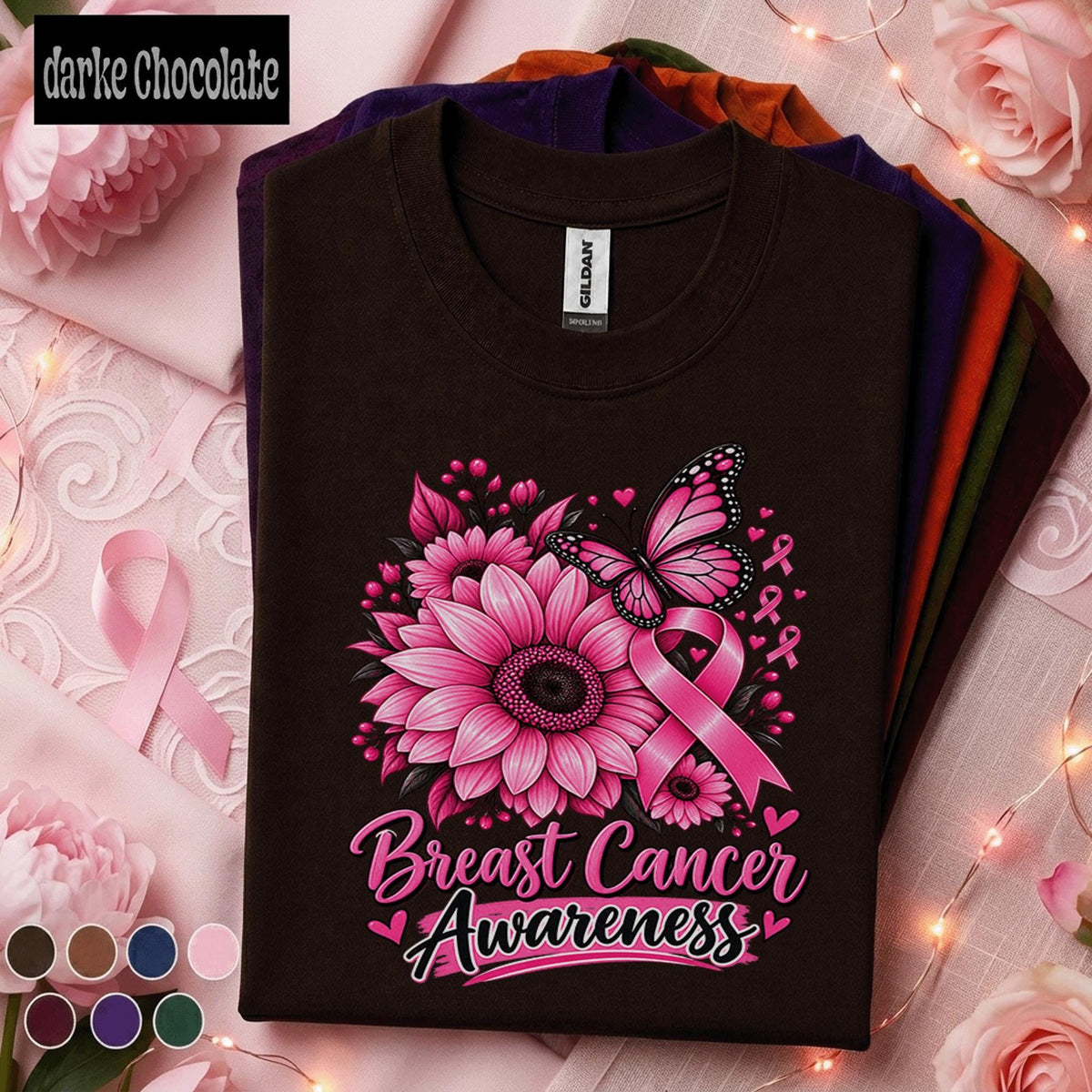 Breast Cancer Awareness Shirt, Pink Ribbon Butterfly Tee, Floral Cancer Support Shirt, October Awareness Gift for Survivor Women Mom