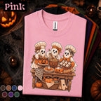Cute Ghost Baker Halloween Shirt, Spooky Baking Tee, Pumpkin Cake and Cookie Shirt, Fall Bakery Gift, Halloween Kitchen T Shirt
