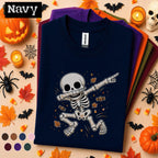 Dabbing Skeleton Halloween Shirt, Funny Spooky Season Tee, Cute Skeleton Shirt, Kids Youth Boys Halloween Gift, October Party Tee