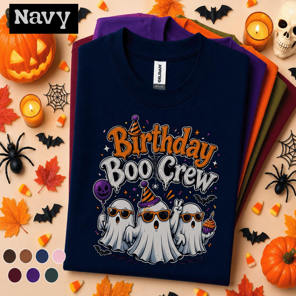 Birthday Boo Crew Halloween Shirt, Funny Ghost Birthday Party Tee, Spooky Season Birthday Shirt, October Birthday Gift, Cute Ghost T-Shirt