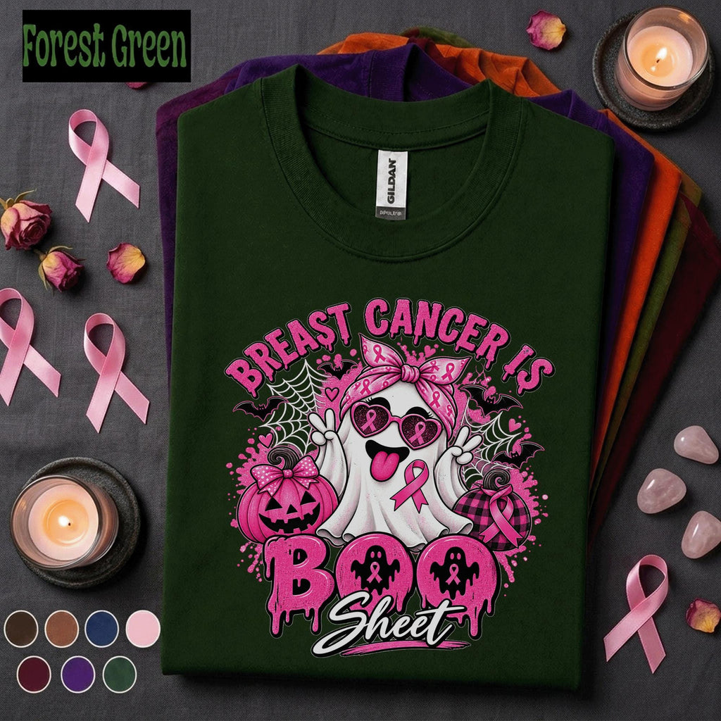 Breast Cancer Awareness Halloween Shirt, Breast Cancer Is Boo Sheet Ghost Tee, Pink Ribbon Spooky Season Shirt, October Warrior Gift Tee