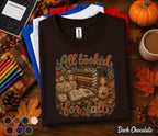 All Booked for Fall Shirt, Cozy Autumn Book Lover Tee, Pumpkin Reading T-Shirt, Cute Librarian Gift, Fall Bookworm Coffee Lover Outfit