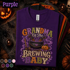 Grandma Brewing Baby Halloween Shirt, Pregnancy Announcement Tee, Witchy Grandma Gift, New Grandma Halloween Shirt, Spooky Baby Reveal