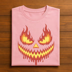 Fiery Pumpkin Face Shirt, Scary Halloween Jack O Lantern Tee, Creepy Pumpkin Fire T-Shirt, Horror Spooky Season Top, Gift Halloween Shirt