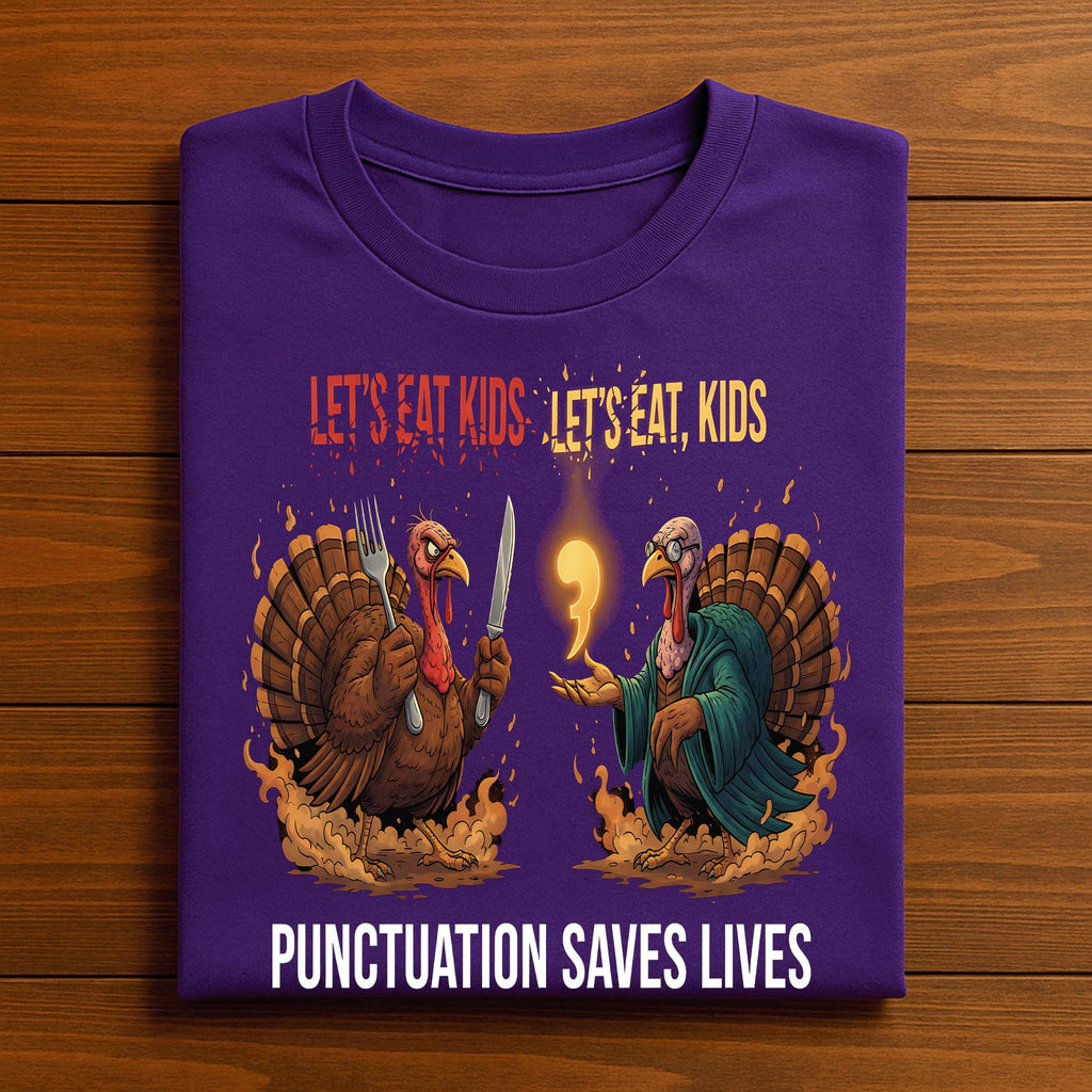 Lets Eat Kids Punctuation Funny Thanksgiving Teacher Turkey, Funny Teacher Thanksgiving Kids Grammar Teacher Sweatshirt, Teacher turkey