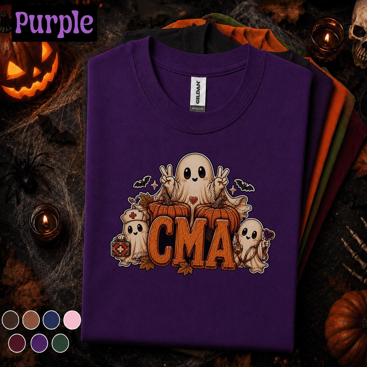 CMA Halloween Shirt, Certified Medical Assistant Ghost Tee, Spooky Healthcare Worker Gift, Cute Medical Assistant Fall Nursing T-Shirt