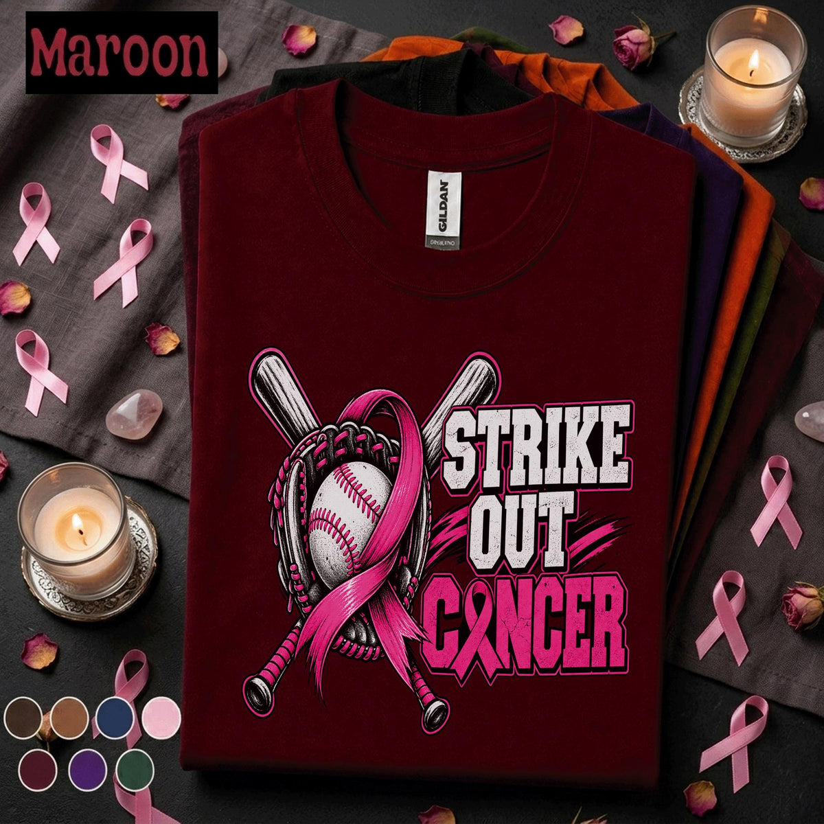 Breast Cancer Awareness Shirt, Strike Out Cancer Baseball Tee, Pink Ribbon Support Shirt, Cancer Fighter Gift, Baseball Mom Warrior Tee