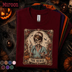 Skeleton Nurse Halloween Shirt, Gothic Nurse Tee, Spooky Nursing Gift, Vintage Medical Halloween Shirt, Registered Nurse Fall T Shirt