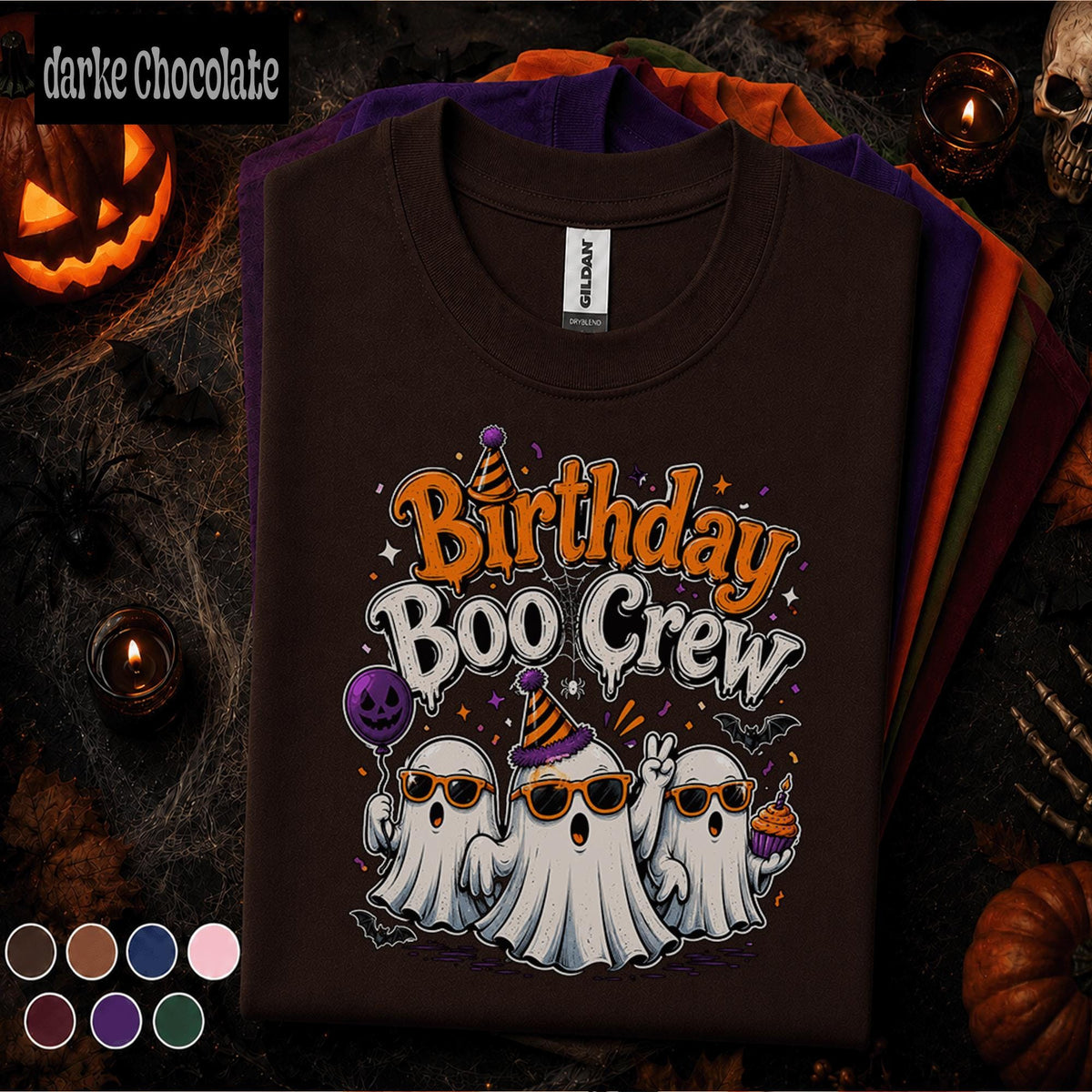 Birthday Boo Crew Halloween Shirt, Funny Ghost Birthday Party Tee, Spooky Season Birthday Shirt, October Birthday Gift, Cute Ghost T-Shirt