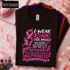 Breast Cancer Survivor Shirt, I Wear Pink for Myself Tee, Pink Ribbon Butterfly Shirt, Inspirational Cancer Awareness Gift for Women