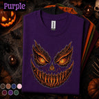 Scary Jack O Lantern Halloween Shirt, Evil Pumpkin Face Tee, Horror Halloween Shirt, Spooky Glowing Eyes Gothic Pumpkin Gift