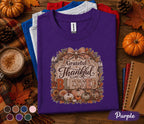 Grateful Thankful Blessed Shirt, Thanksgiving Pumpkin Tee, Cozy Autumn Sweatshirt, Rustic Fall Harvest Shirt, Plaid Bow Pumpkin Gift Women