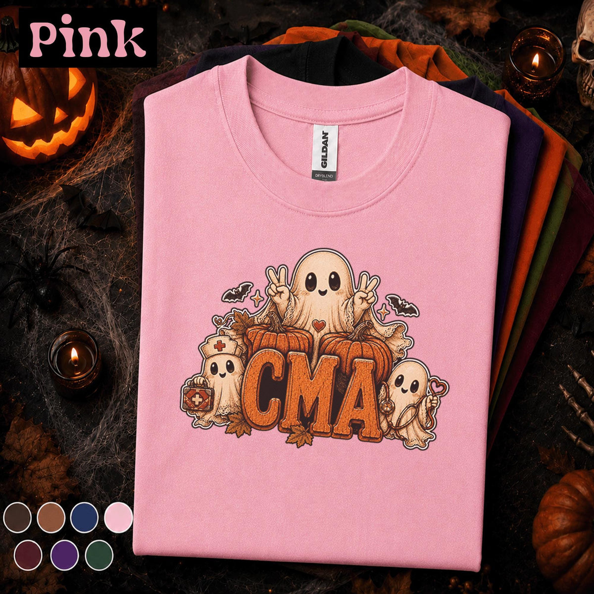 CMA Halloween Shirt, Certified Medical Assistant Ghost Tee, Spooky Healthcare Worker Gift, Cute Medical Assistant Fall Nursing T-Shirt