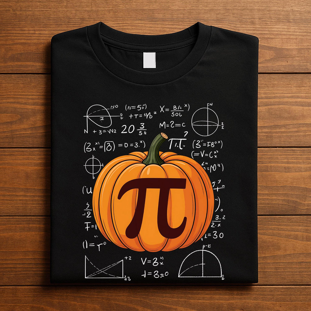 Pumpkin Pi Math Shirt Funny Halloween Teacher Tee With Pumpkin Pi Symbol & Math Formulas Perfect For Nerds Students And Geek Spooky Costume