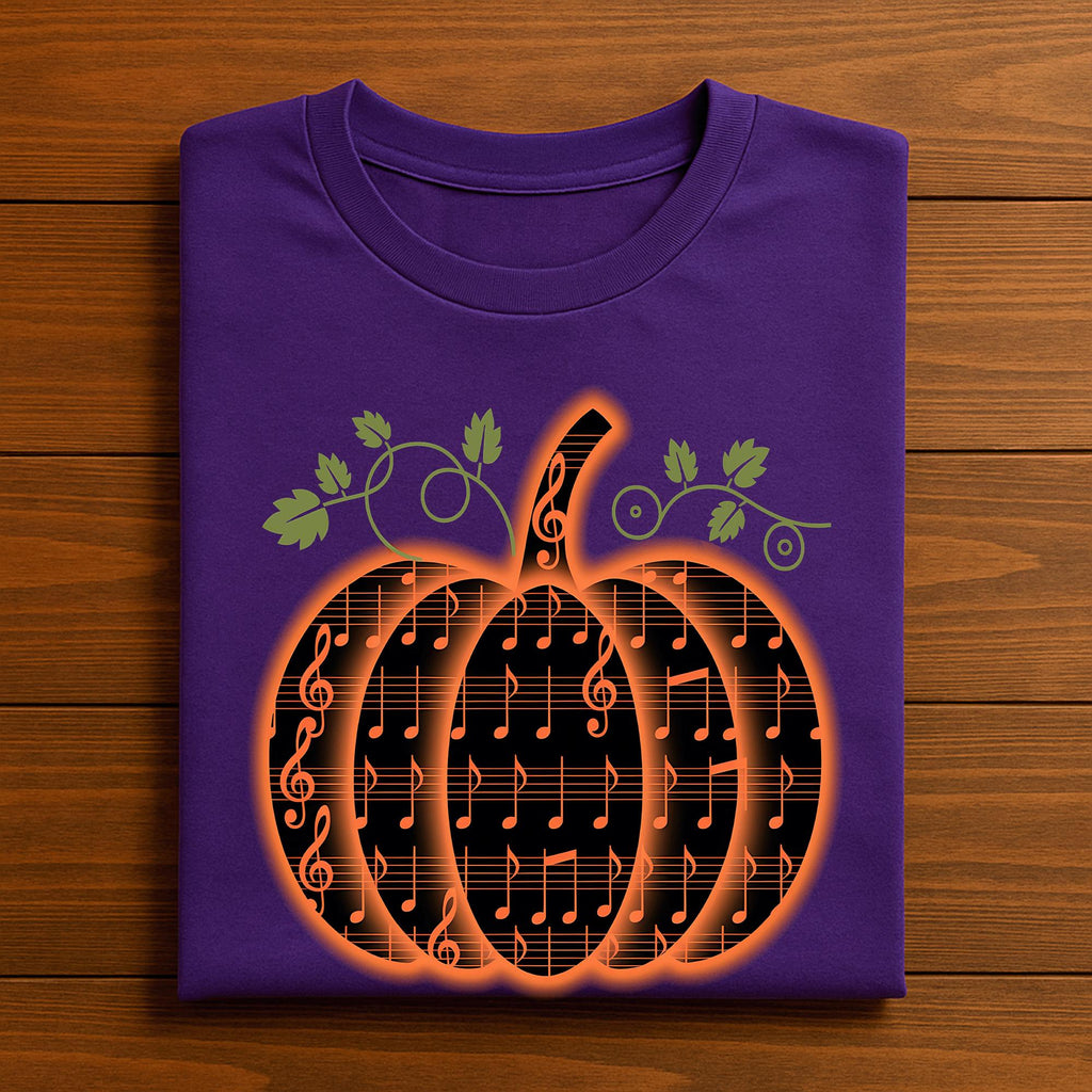Copy2spooky Halloween Pumpkin Music Notes Thanksgiving Teacher Autumn, Musical Notes Pumpkin Halloween Fall Shirt, Gift Teacher Sweatshirt