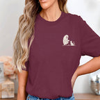 Ghost Cat pocket halloween shirt ghost and cat Sweatshirt, cute simple spooky style design, funny small chest print for halloween Cat Gift