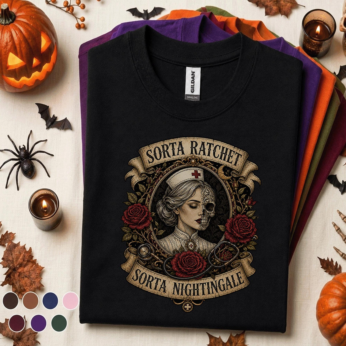 Sorta Ratchet Sorta Nightingale Nurse Halloween Shirt, Gothic Nurse Tee