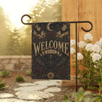 Gothic Bat Halloween Garden Flag, Welcome 2026 Moon Rose Yard Decor, Vintage Witchy Outdoor Flag, Spooky Victorian Halloween Porch Decor